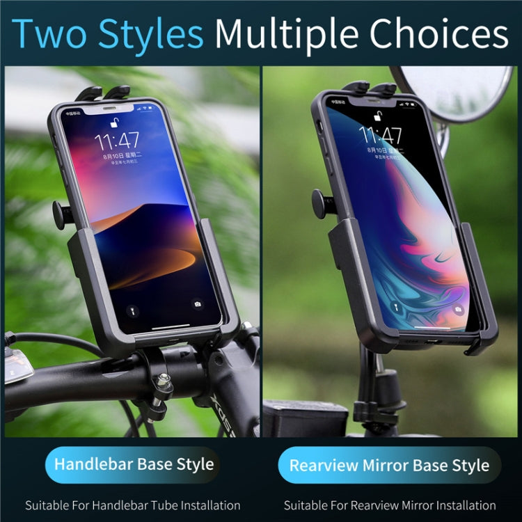 Frendorf | WEST BIKING Fahrrad Mobiltelefon Halter Aluminium 360 Rotierbar Elektrisches Fahrrad Scooter Motorrad Telefonständer, Stil: Rückspiegel Stil