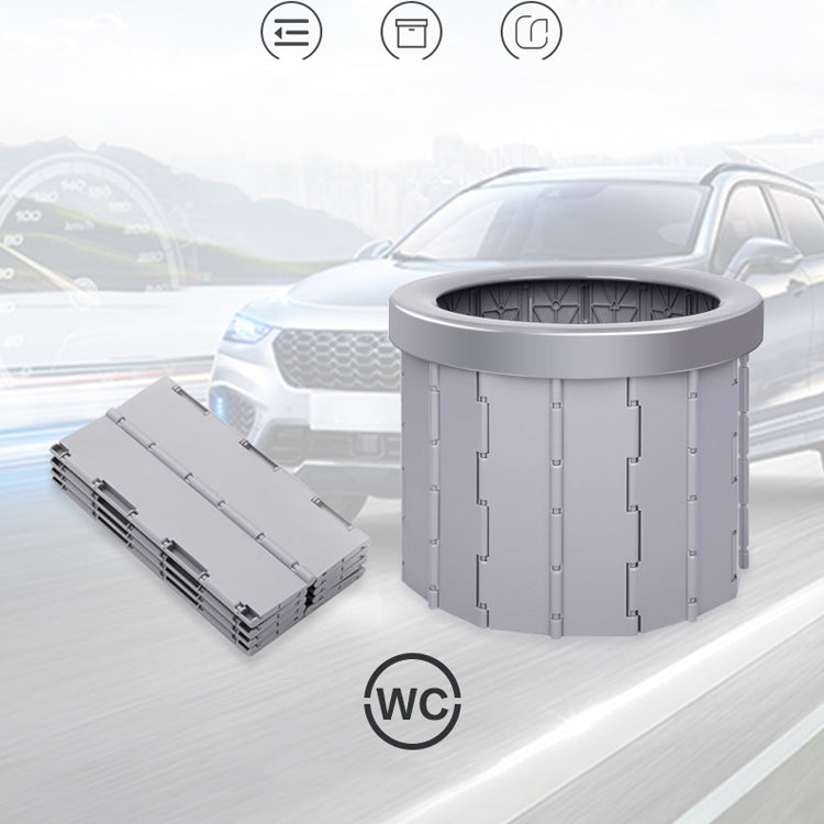 Frendorf | Falttoilette Reise Auto Toilette mit Deckel Tragbare Notfall Camping Toilette (Grau)