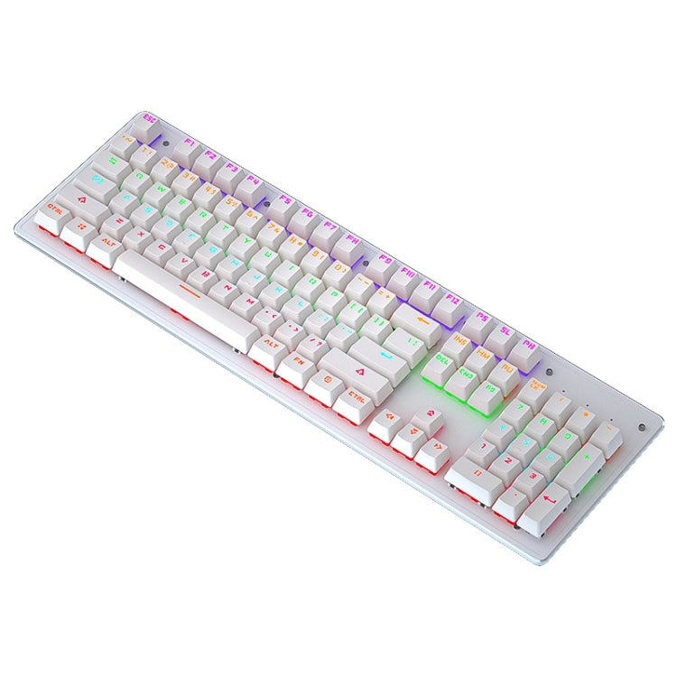 Frendorf | LEAVEN K880 104 Tasten Gaming Grün Achse Büro Computer Verdrahtete Mechanische Tastatur, Kabel Länge:1,6m(Weiß)