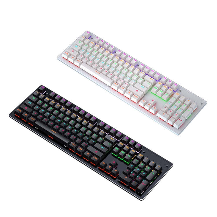 Frendorf | LEAVEN K880 104 Tasten Gaming Grüne Achse Büro Computer Verkabelte Mechanische Tastatur, Kabel Länge: 1,6m (Schwarz)