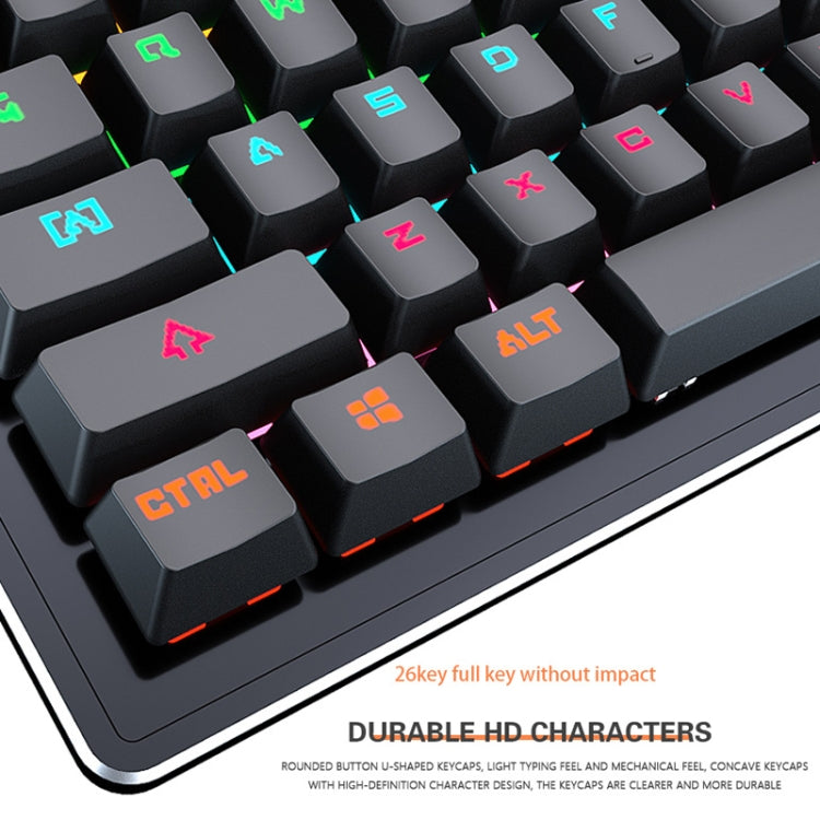 Frendorf | LEAVEN K880 104 Tasten Gaming Grüne Achse Büro Computer Verkabelte Mechanische Tastatur, Kabel Länge: 1,6m (Schwarz)