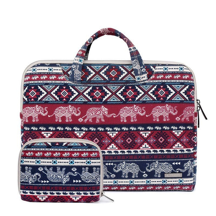 Frendorf | LiSEN LS-116 Einfache Laptop-Tasche Business Laptop Innenbeutel, Größe: 11,6 Zoll (Leinen Kleine Elefant Rot)