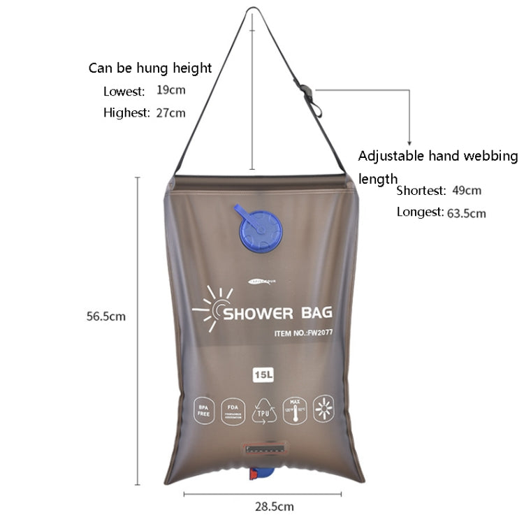 Frendorf | AFISHTOUR FW2077 15L Solar-Dusche Tasche Outdoor Sonnenbad Tasche (Schwarz)