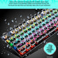Frendorf | 104 Tasten Grüne Welle RGB Leuchtende Tastatur Computer Spiel USB Verkabelte Metall Mechanische Tastatur, Kabel Länge:1,5m, Stil: Punk Wort Durch Version (Schwarz)
