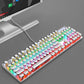 Frendorf | 104 Tasten Grüner Schaft RGB Leuchtende Tastatur Computer Spiel USB Verkabelte Metall Mechanische Tastatur, Kabel Länge:1.5m, Stil: Punk Wort Durch Version (Weiß)