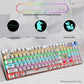 Frendorf | LEAVEN K990 Knopf Version 104 Tasten Büro Computer Spiel Mechanische grüne Achse Wired Tastatur, Kabel Länge:1,8m(weiß)