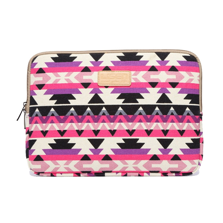 Frendorf | LiSEN LS-518 Lingge Muster Laptop Computer Liner Taschen, Größe: 12 Zoll (Rosa Rotes Muster Geometrie)