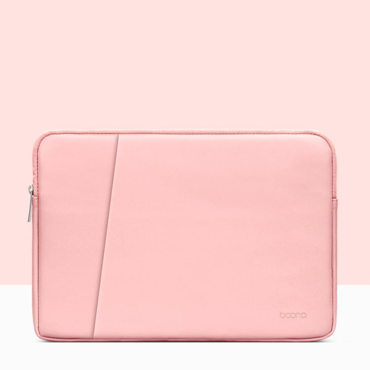 Frendorf | Baona BN-Q004 PU-Leder Laptop Tasche, Farbe: Doppel-schicht Pink, Größe: 16/17 Zoll