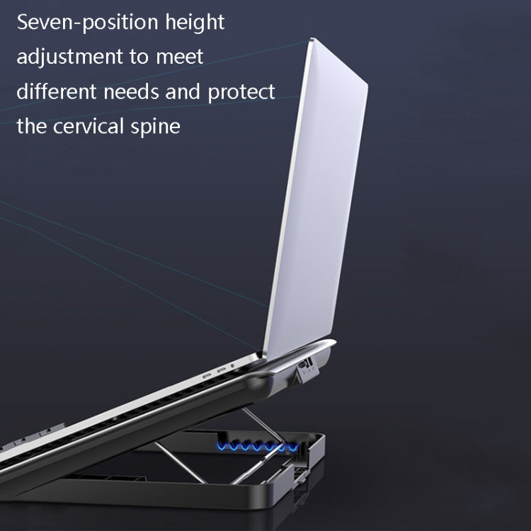 Frendorf | ICE COOREL Laptop Aluminiumlegierungs-Radiatorlüfter Stiller Notebook-Kühlständer, Farbe: Sechs-Lüfter Raum Silber