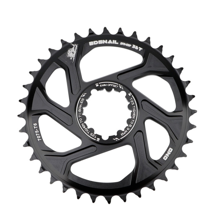 Frendorf | BDSNAIL Mountainbike Einzelscheibe GXP Direkt-geformte Integrierte Scheibe Positive Und Negative Zahn Scheibe, Farbe: 36Z (Schwarz)