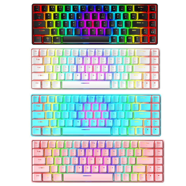 Frendorf | T8 68 Tasten Mechanische Gaming-Tastatur RGB Hintergrundbeleuchtet Verdrahtete Tastatur, Kabellänge: 1,6 m (Weiß Grüner Schaft)