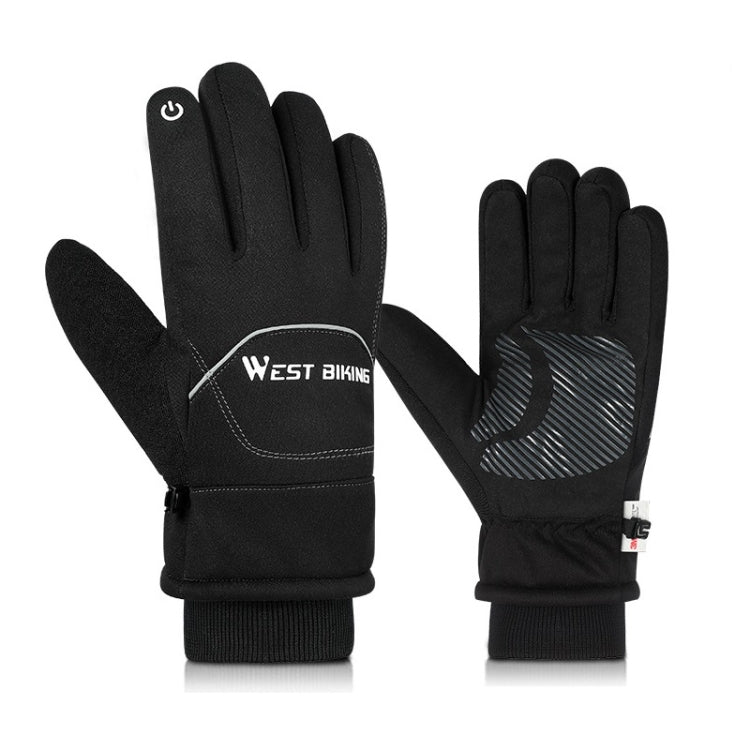 Frendorf | WEST BIKING YP0211221 Winter warme Fleece-Reithandschuhe rutschfest wasserdicht Touchscreen-Handschuhe, Größe: L (Schwarz)
