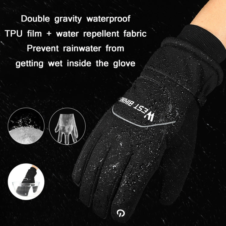 Frendorf | WEST BIKING YP0211221 Winter warme Fleece-Reithandschuhe rutschfest wasserdicht Touchscreen-Handschuhe, Größe: L (Schwarz)