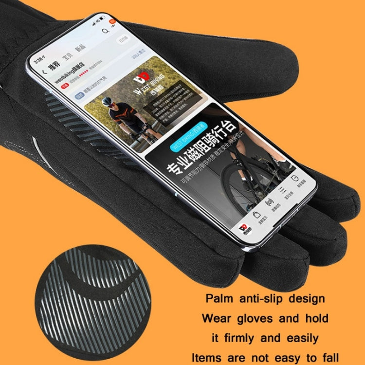 Frendorf | WEST BIKING YP0211221 Winter warme Fleece-Reithandschuhe rutschfest wasserdicht Touchscreen-Handschuhe, Größe: L (Schwarz)
