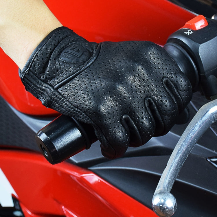 Frendorf | GHOST RACING GR-ST06 Atmungsaktive Touchscreen Motorradhandschuhe aus Leder Anti-Fall Lokomotivhandschuhe, Größe: M(Schwarz)