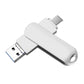 Frendorf | 256GB USB 3.0 + 8 Pin + USB-C / Typ-C 3 in 1 Telefon Computer Drehbares Metall U-Disk