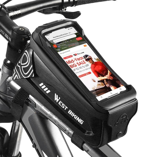 Frendorf | WEST BIKING 2.5L Fahrrad Frontträger Mobiltelefon Touchscreen Hard Shell Tasche (Schwarz)