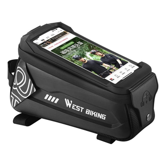 Frendorf | WEST BIKING 2.5L Fahrrad Frontträger Mobiltelefon Touchscreen Hard Shell Tasche (Schwarz)