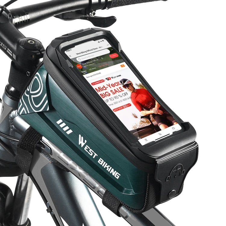Frendorf | WEST BIKING 2.5L Fahrrad Vorderträger Handy Touchscreen Hartschalen Tasche (Dunkelgrün)