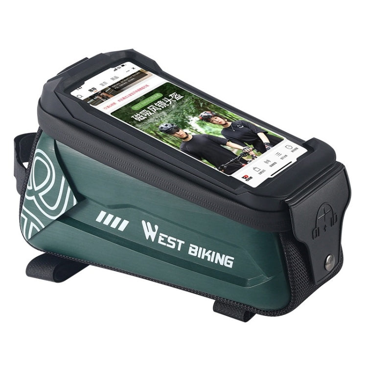 Frendorf | WEST BIKING 2.5L Fahrrad Vorderträger Handy Touchscreen Hartschalen Tasche (Dunkelgrün)