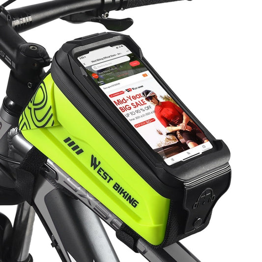 Frendorf | WEST BIKING 2.5L Fahrrad Frontträger Handy Touchscreen Hartschalen Tasche (Fluorescent Yellow)