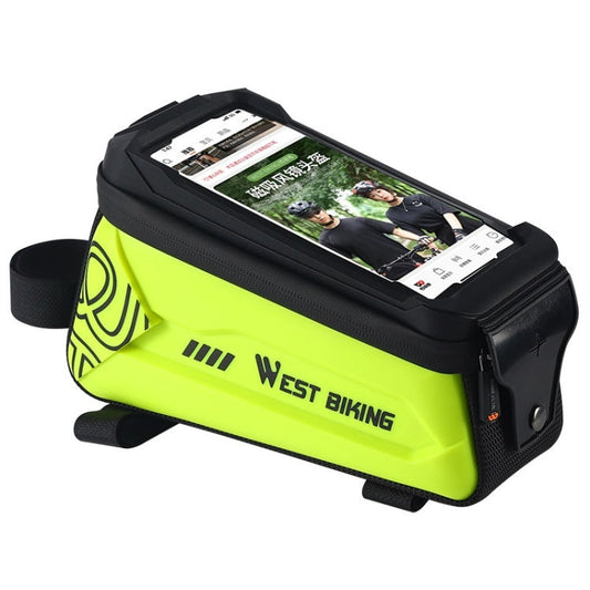 Frendorf | WEST BIKING 2.5L Fahrrad Frontträger Handy Touchscreen Hartschalen Tasche (Fluorescent Yellow)
