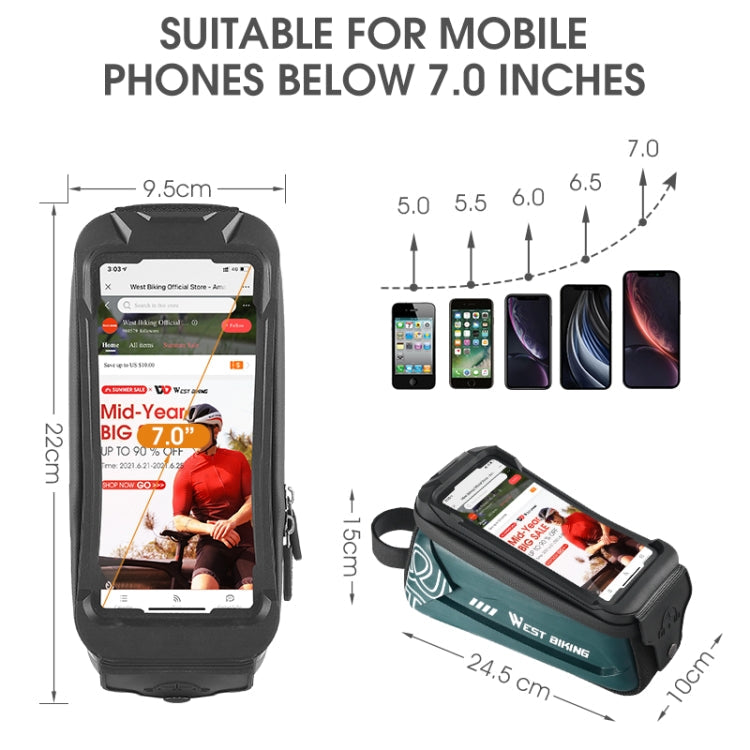 Frendorf | WEST BIKING 2.5L Fahrrad Vorderträger Handy Touchscreen Hartschalen Tasche (Dunkelgrün)