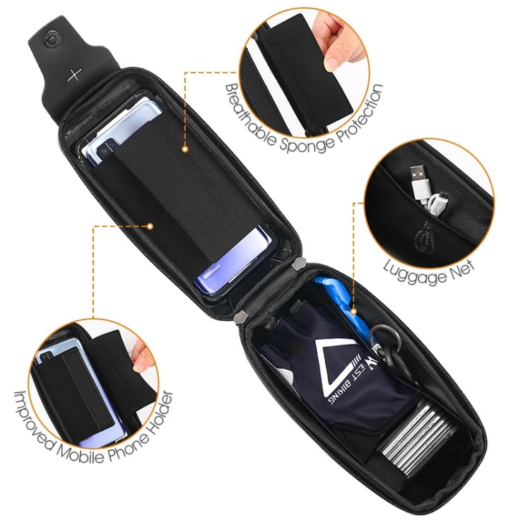 Frendorf | WEST BIKING 2.5L Fahrrad Frontträger Mobiltelefon Touchscreen Hard Shell Tasche (Schwarz)