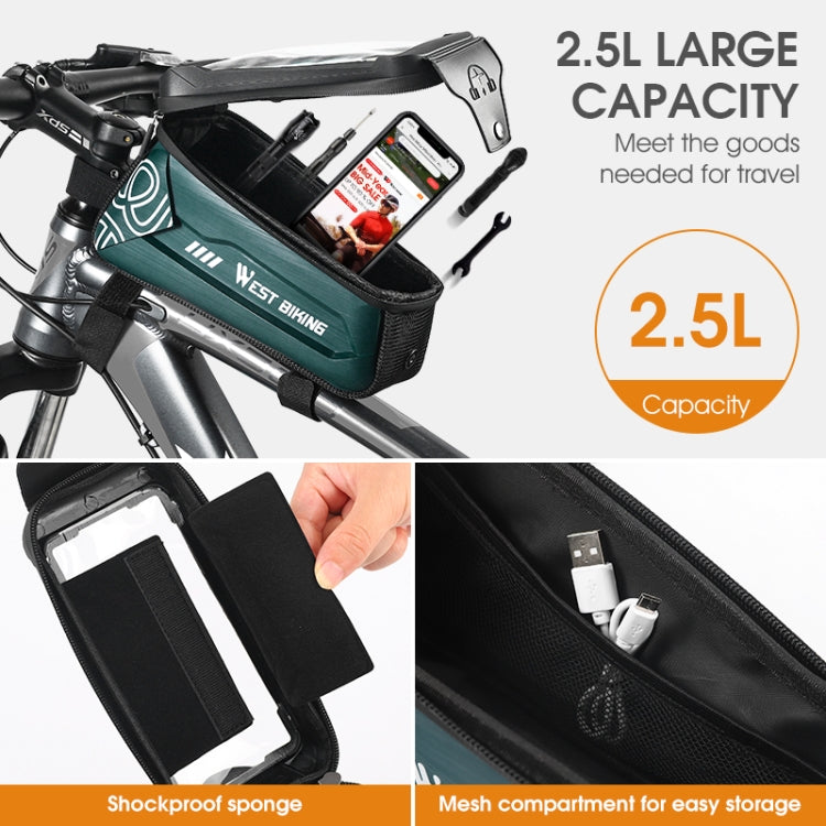 Frendorf | WEST BIKING 2.5L Fahrrad Frontträger Handy Touchscreen Hartschalen Tasche (Orange)
