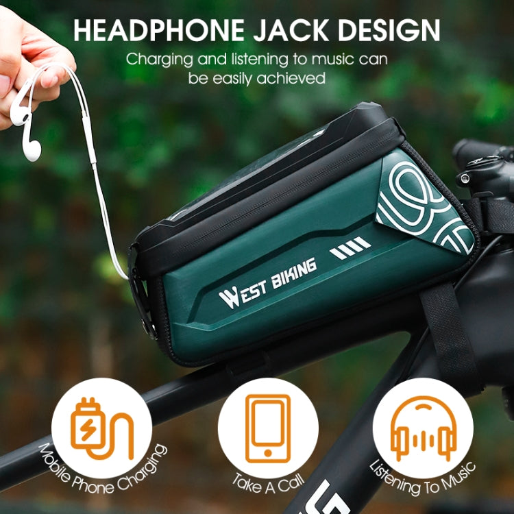 Frendorf | WEST BIKING 2.5L Fahrrad Frontträger Handy Touchscreen Hartschalen Tasche (Orange)