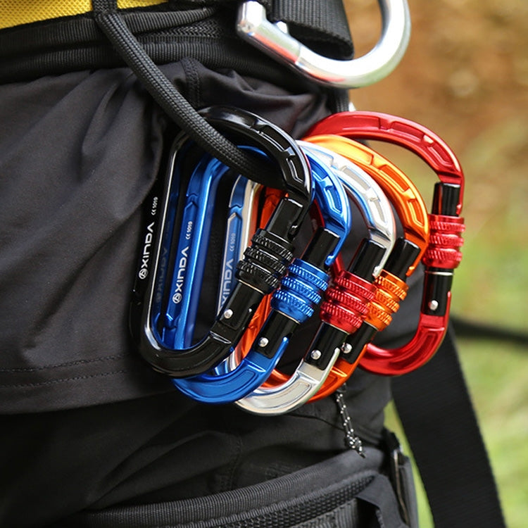 Frendorf | XINDA XD-8123N Outdoor-Kletterausrüstung Schnelles Aufhängeschnalle Karabiner Pear Hauptsperre HMS Sicherheitsverschluss (Silber)