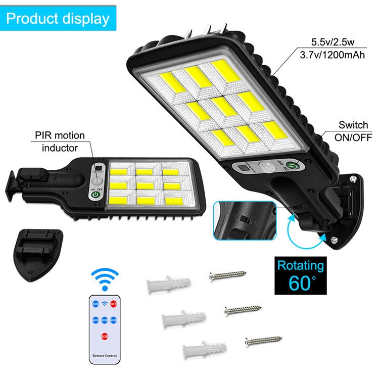 616 Solar Street Light LED Bewegungsinduktionsgartenlicht, Spezifikation: 108 COB mit Fernbedienung