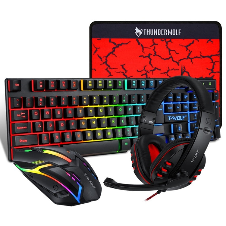 Frendorf | T-WOLF TF-800 4 in 1 Gaming Luminous Tastatur Maus Headset Set (Englische Version)