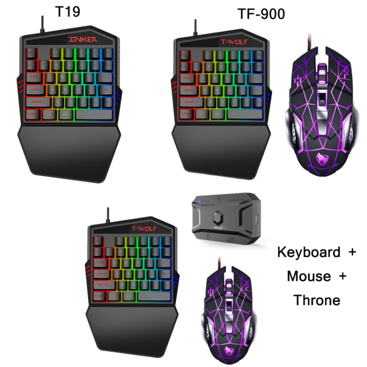 Frendorf | T-WOLF Mobile Gaming Einhandtastatur，Spezifikation： Tastatur + Maus + Thron