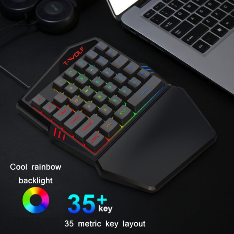 Frendorf | T-WOLF Mobile Gaming Einhandtastatur，Spezifikation： Tastatur + Maus + Thron