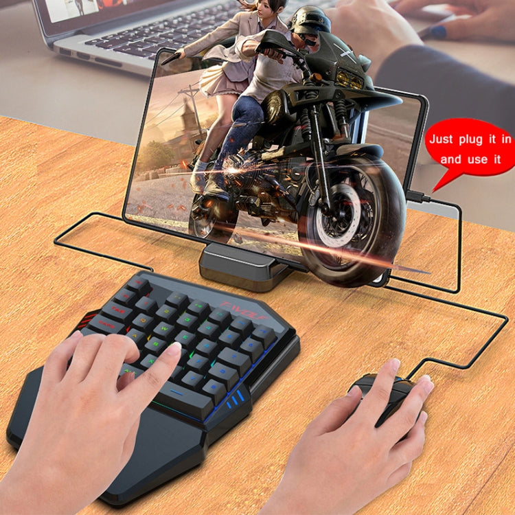 Frendorf | T-WOLF Mobile Gaming Einhandtastatur，Spezifikation： Tastatur + Maus + Thron