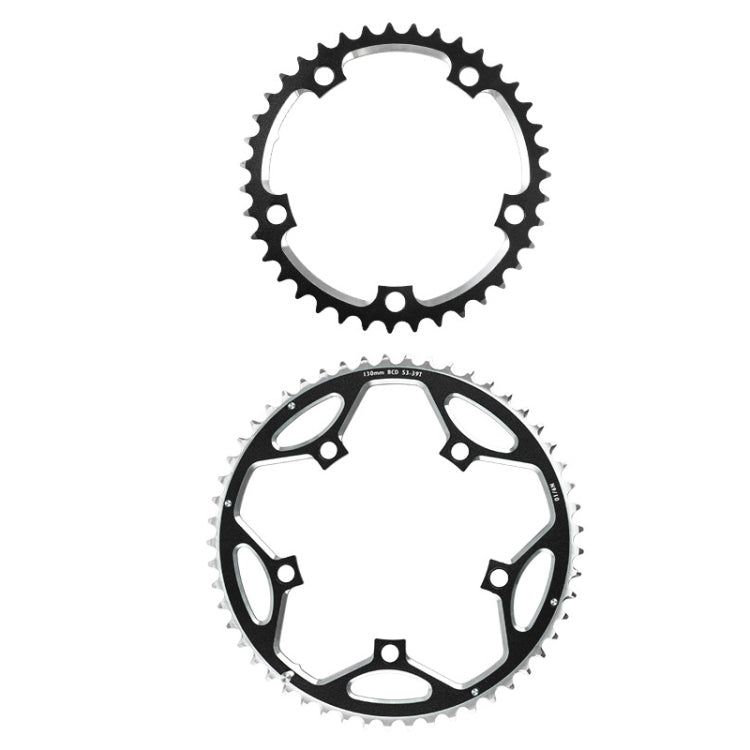 Frendorf | WEST BIKING 2-teilig 53t-39t Rennrad Aluminiumlegierung Getriebe(Schwarz)