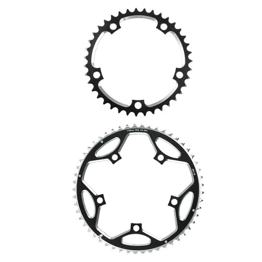 Frendorf | WEST BIKING 2-teilig 53t-39t Rennrad Aluminiumlegierung Getriebe(Schwarz)