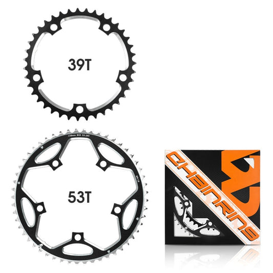 Frendorf | WEST BIKING 2-teilig 53t-39t Rennrad Aluminiumlegierung Getriebe(Schwarz)