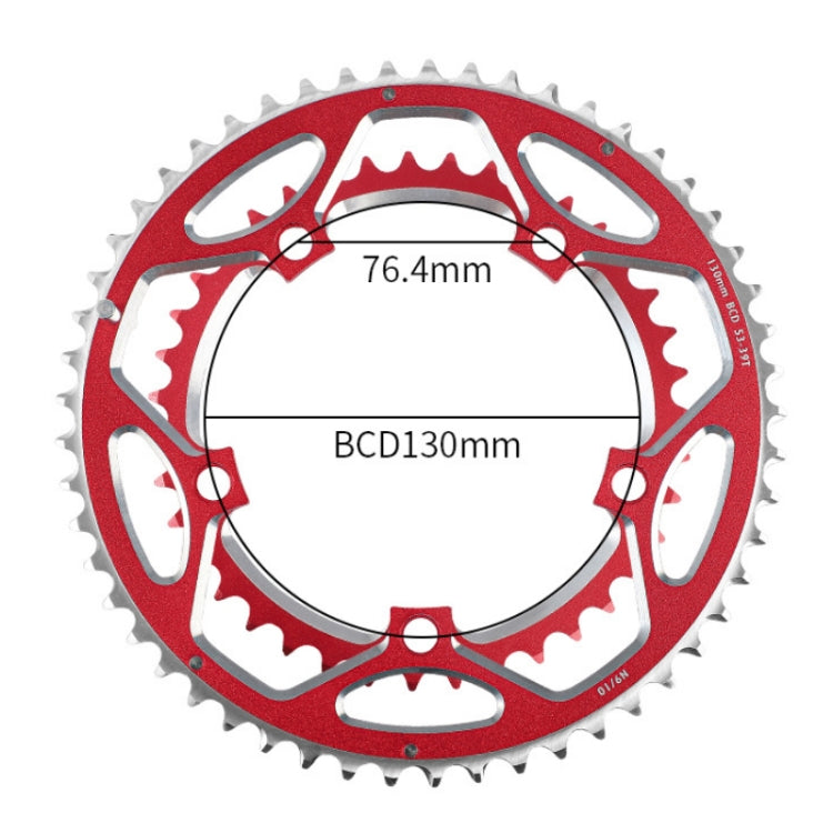 Frendorf | WEST BIKING 2-Teilig 53t-39t Rennrad Aluminiumlegierung Zahnrad(Rot)