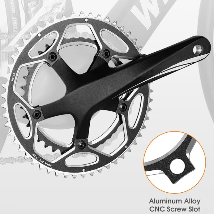Frendorf | WEST BIKING 2-teilig 53t-39t Rennrad Aluminiumlegierung Getriebe(Schwarz)