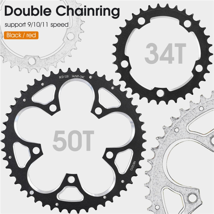 Frendorf | WEST BIKING 34T-50T Rennrad Faltkettenschaltung (Schwarz)