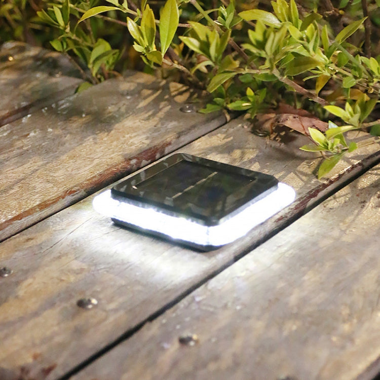 8 LED Solar Outdoor Wasserdicht Transparent Eingebautes Licht (Quadratisch-Weiße Licht)