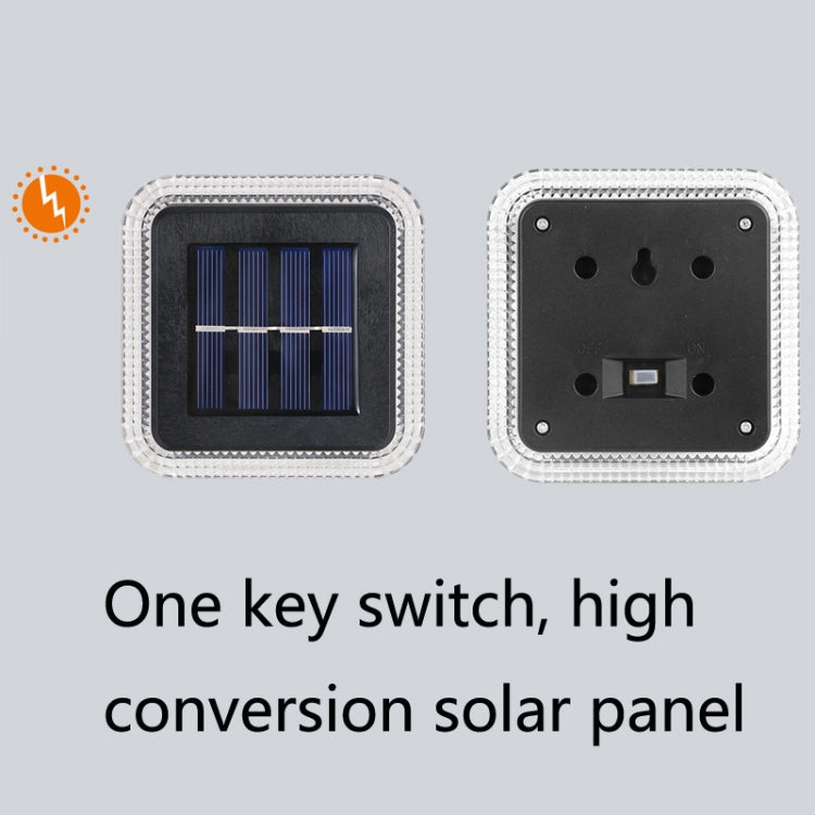 8 LED Solar Outdoor Wasserdicht Transparent Eingebautes Licht (Quadratisch-Weiße Licht)
