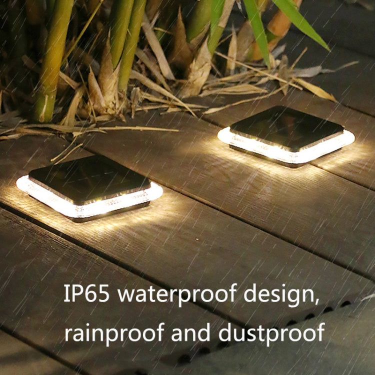 8 LED Solar Outdoor Wasserdicht Transparent Eingebautes Licht (Quadratisch-Weiße Licht)