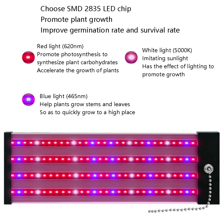 LED-Wachstumslampe Vollspektrum Pflanzenlicht-Röhre, Stil: Kleine Doppelreihe 100 cm (EU-Stecker)