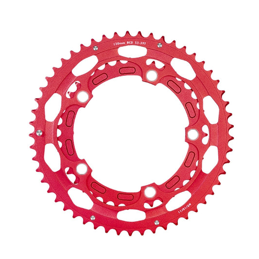 Frendorf | WEST BIKING YP0719274 53-39T Rennrad Kurbel Racing Doppel-Disk (Rot)
