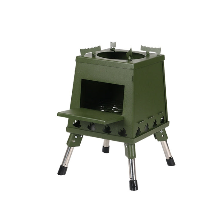 Frendorf | Outdoor Camping Klappbarer Tragbarer Grill Holzofen, Größe: Klein (Grün)