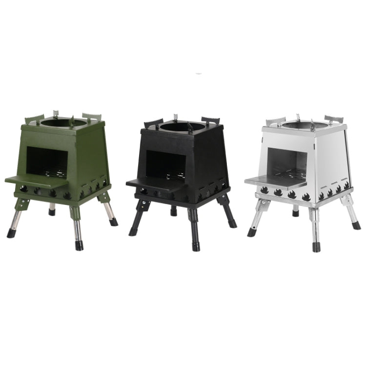 Frendorf | Outdoor Camping Klappbarer Tragbarer Grill Holzofen, Größe: Klein (Grün)