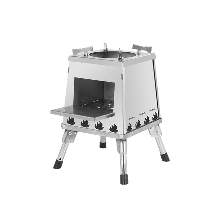 Frendorf | Outdoor Camping Klappbarer Tragbarer Grill Holzofen, Größe: Klein (Edelstahl)